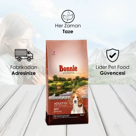 Bonnie Sığır Etli Yetişkin Köpek Maması 15 Kg