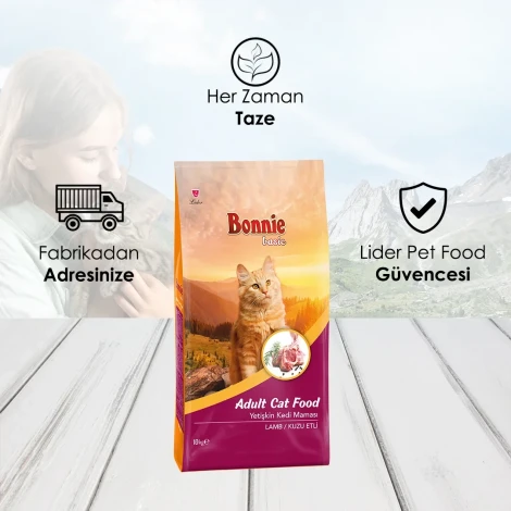 Bonnie Kuzu Etli Yetişkin Kedi Maması 10 Kg