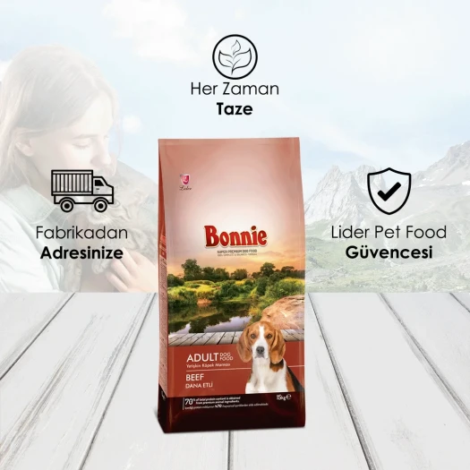 Bonnie Sığır Etli Yetişkin Köpek Maması 15 Kg