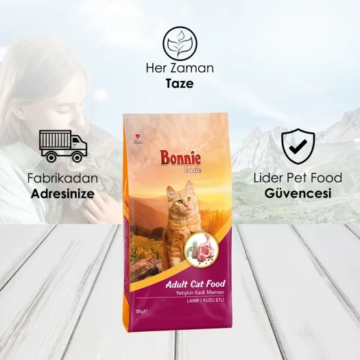 Bonnie Kuzu Etli Yetişkin Kedi Maması 10 Kg