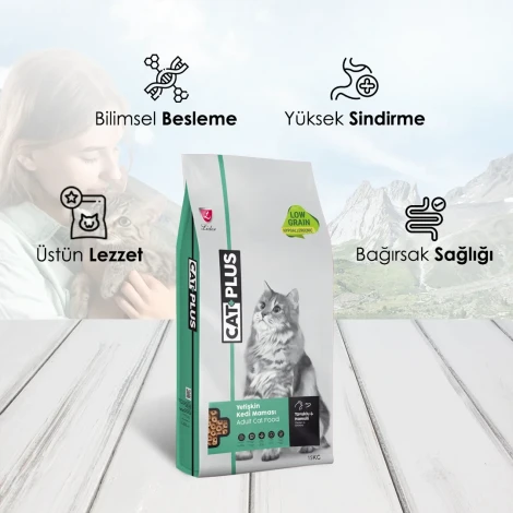 CatPlus Düşük Tahıllı Hipoalerjenik Tavuklu Hamsili Yetişkin Kedi Maması 15 Kg