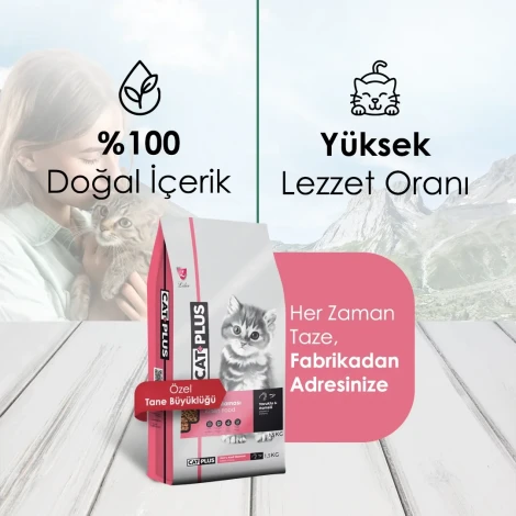 CatPlus Tavuklu Hamsili Yavru Kedi Maması 1,5 Kg