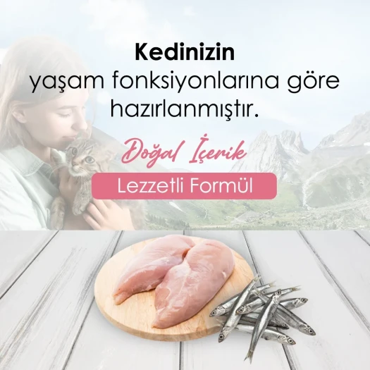 CatPlus Tavuklu Hamsili Yavru Kedi Maması 1,5 Kg