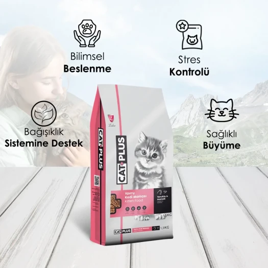 CatPlus Tavuklu Hamsili Yavru Kedi Maması 1,5 Kg