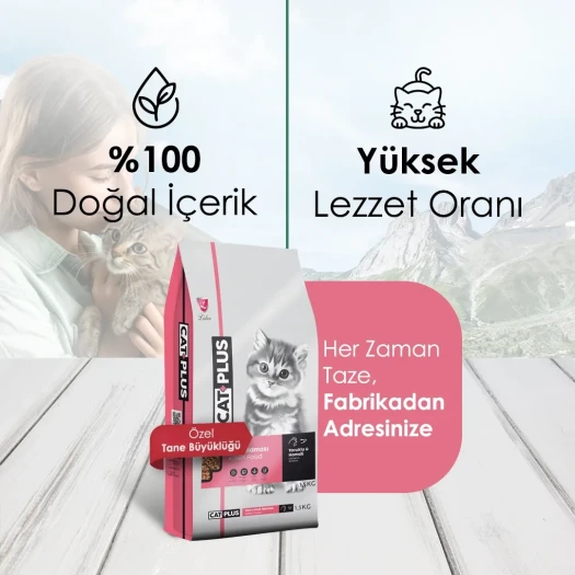 CatPlus Tavuklu Hamsili Yavru Kedi Maması 1,5 Kg