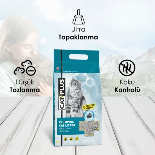 CatPlus Aktif Karbon Kedi Kumu 10 Lt x 4 Adet