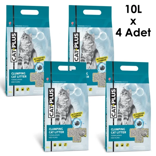 CatPlus Aktif Karbon Kedi Kumu 10 Lt x 4 Adet
