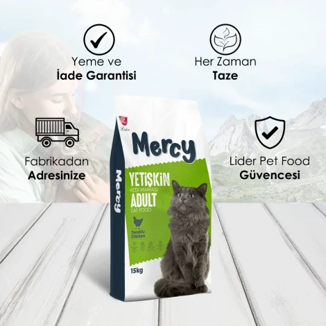 Mercy Tavuklu Yetişkin Kedi Maması 15 Kg