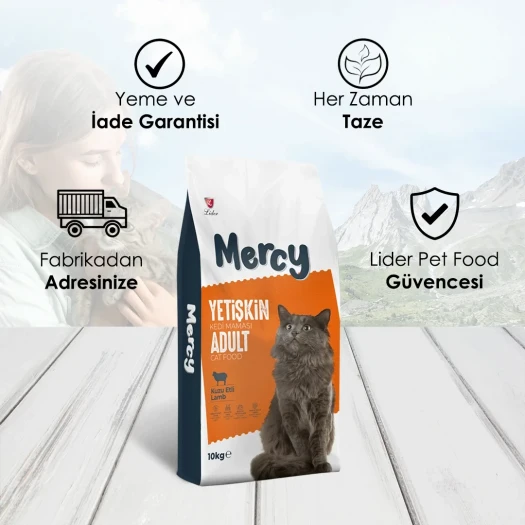 Mercy Kuzu Etli Yetişkin Kedi Maması 10 Kg