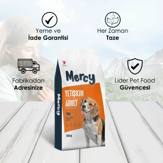 Mercy Kuzu Etli Yetişkin Köpek Maması 15 Kg