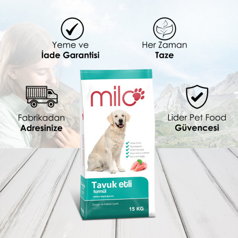 Milo Tavuklu Yetişkin Köpek Maması 15 Kg