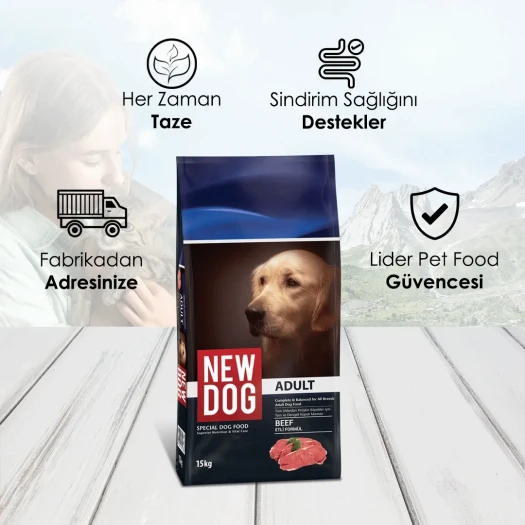 NewDog Sığır Etli Yetişkin Köpek Maması 15 Kg