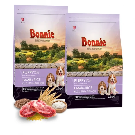 Bonnie Kuzu Etli ve Pirinçli Yavru Köpek Maması 2,5 Kg x 2 Adet
