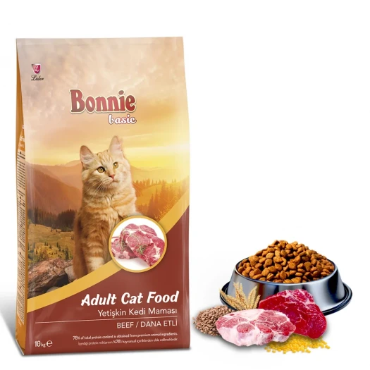 Bonnie Sığır Etli Yetişkin Kedi Maması 10 Kg